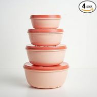 Unica Round Food Container, BPA-free Microwave Bowls with Vent Lids, Air resistant Container for Storing & Serving, Stackable Bowl Set, Non-toxic, Freezer-safe, Dishwasher Safe, Set of 4