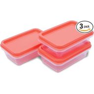 Unica Food Storage Container with Airtight Lid, Stackable Storage Boxes for Cereal, Snacks, BPA-Free, Microwave, Dishwasher & Freezer Safe, Set of 3, Coral, 7, 14, 18 oz, 4.5x4.5x2.51 in