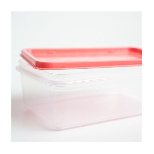  Unica Food Storage Container with Airtight Lid, Stackable Storage Boxes for Cereal, Snacks, BPA-Free, Microwave, Dishwasher & Freezer Safe, Set of 3, Coral, 7, 14, 18 oz, 4.5x4.5x2.51 in