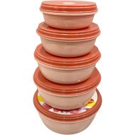 Unica Round Food Container, BPA-free Microwave Bowls with Vent Lids, Airtight Container, Stackable Bowl Set, Freezer-safe, Dishwasher Safe, Set of 5, 8, 15, 26, 39, 59 oz, 7.69x7.69x3.66 in