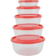 Unica Round Food Storage Container, BPA-free Microwave Bowls with Lids, Airtight, Stackable Mixing Bowl Set, Freezer & Dishwasher Safe, Set of 5, 8, 15, 26, 39, 59 oz, 7.68x7.68x3.48 in