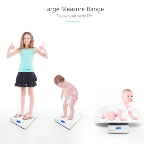  [아마존 핫딜] Unicherry Baby Scale, Multi-Function Digital Baby Scale with Free Growth Chart to Measure Your Baby, Pets Weight Accurately. 3 Weighing Modes, Holding Function, Blue Backlight, Height Tray