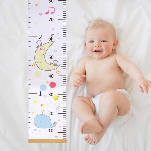  Unicherry Wall Growth Chart, Canvas and Wood Growth Chart for Kids, Perfect Wall Decor Piece for Kids Room, Baby Room, Nursery, Bedroom, Height Measurement Ruler for Children