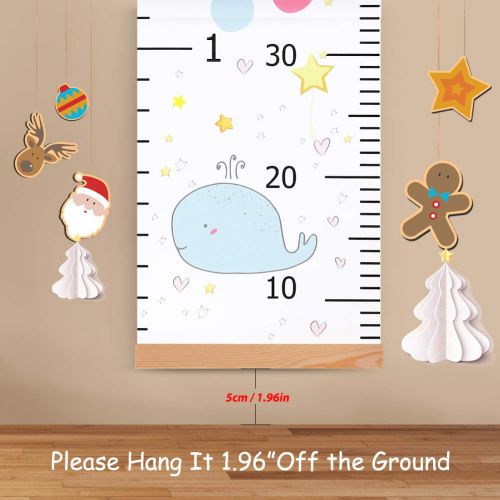  Unicherry Wall Growth Chart, Canvas and Wood Growth Chart for Kids, Perfect Wall Decor Piece for Kids Room, Baby Room, Nursery, Bedroom, Height Measurement Ruler for Children