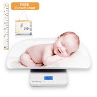 Unicherry Baby Scale, Multi-Function Digital Baby Scale with Free Growth Chart to Measure Your Baby, Dogs, Cats, Adults Weight Accurately, with 3 Weighing Modes, Holding Function, Blue Backl