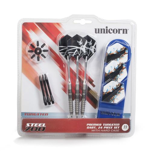  Unicorn Steel 700 24-Piece Dart Set Includes Hard Case for Storage Designed for Use with Bristle Dartboards