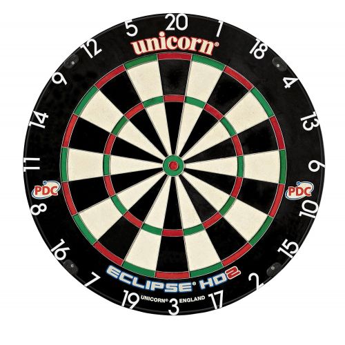  Unicorn Eclipse HD2 High Definition Professional Bristle Dartboard with Increased Playing Area and Super Thin Bullseye