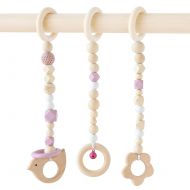 Unicorn Park Baby Gym Toys Stylish Play Gym Toys Set of 3 WoodenRattle Car Hanging Pram Wood Sensory Toy