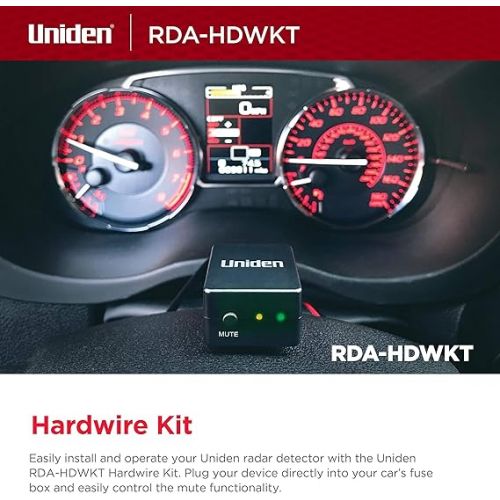  Uniden RDA-HDWKT Radar Detector Smart Hardwire Kit with Mute Button, LED Alert and Power LED, for Uniden R8, R7, R4, R3, R1, DFR9, DFR9BLK, DFR8, DFR7 and DFR6.