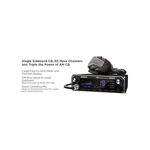  Uniden BEARCAT 980 40- Channel SSB CB Radio with Sideband NOAA WeatherBand,7- Color Digital Display PA/CB Switch and Noise Cancelling Mic, Wireless Mic Compatible