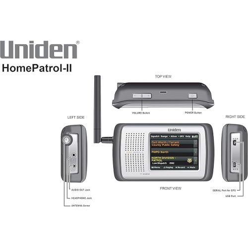  Uniden HomePatrol-2 Color Touchscreen Scanner with TrunkTracker V/S/A/M/E, APCO P25, Emergency Alerts - Covers USA and Canada