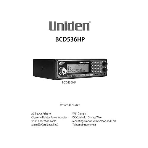  Uniden BCD536HP HomePatrol Series Digital Phase 2 Base/Mobile Scanner with HPDB and Wi-Fi. Simple Programming, TrunkTracker V, S.A.M.E. Emergency/Weather Alert. Covers USA and Canada.