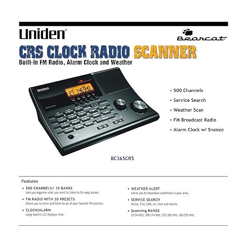  Uniden 500-Channel Scanner with Weather Alert ( BC365CRS) (UNNBC365CRS)