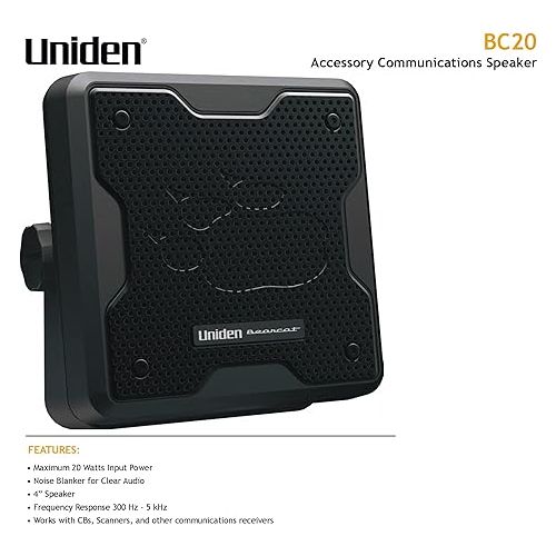  Uniden BEARTRACKER 885 Hybrid Full-Featured CB Radio + Digital TrunkTracking Police/Fire/Ambulance & (BC20) Bearcat 20-Watt External Communications Speaker. Durable Rugged Design