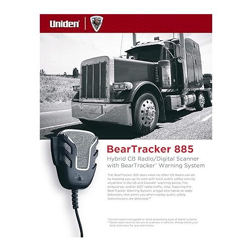  Uniden BEARTRACKER 885 Hybrid Full-Featured CB Radio + Digital TrunkTracking Police/Fire/Ambulance & (BC20) Bearcat 20-Watt External Communications Speaker. Durable Rugged Design