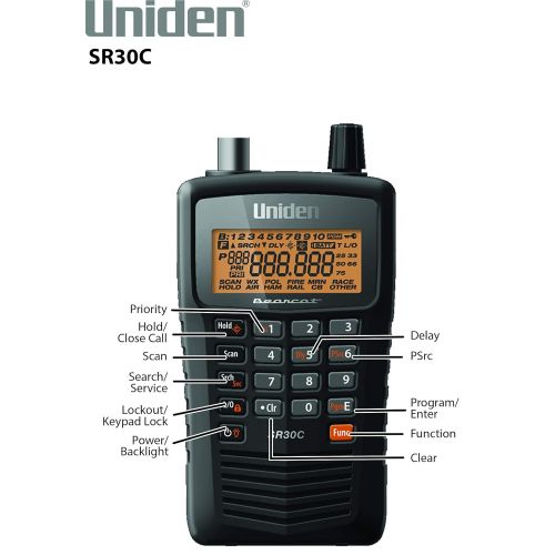  Uniden SR30C Bearcat, 500-Channel Compact Handheld Scanner, Close Call RF Capture Technology, Turbo Search, PC Programming, NASCAR, Auto Racing, Public Safety, Police, Fire, EMS, M