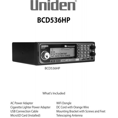  Uniden BCD536HP HomePatrol Series Digital Phase 2 Base/Mobile Scanner with HPDB and Wi-Fi. Simple Programming, TrunkTracker V, S.A.M.E. Emergency/Weather Alert. Covers USA and Cana