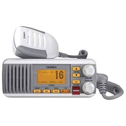  Uniden UM385 25 Watt Fixed Mount Marine Vhf Radio, Waterproof IPX4 with Triple Watch, Dsc, Emergency/Noaa Weather Alert, All Usa/International/Canadian Marine Channels, Memory Chan