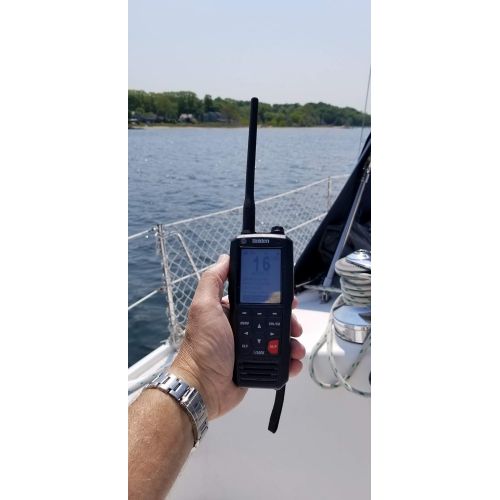  Uniden MHS335BT 6W Class D Floating Handheld VHF Marine Radio with Bluetooth, Text Message Directly to Other VHF Text Message Capable Radios, IPX8 Submersible Design