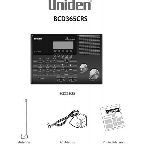  Uniden BC365CRS 500 Channel Scanner and Alarm Clock & Tram 1089-BNC Scanner Mini-Magnet Antenna VHF/UHF/800MHz-1, 300MHz with BNC-Male Connector