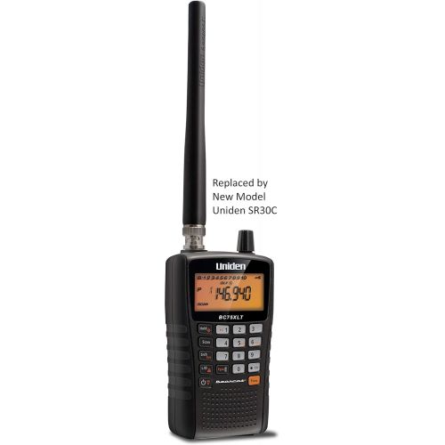  Uniden BC75XLT, 300-Channel Handheld Scanner, Emergency, Marine, Auto Racing, CB Radio, NOAA Weather, and More. Compact Design. (New replacement model, Replaced by Uniden SR30C Bea