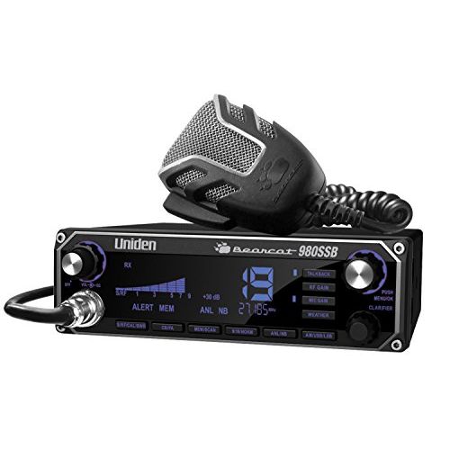  [아마존베스트]Uniden BEARCAT 980 40- Channel SSB CB Radio with Sideband NOAA WeatherBand,7- Color Digital Display PA/CB Switch and Noise Cancelling Mic, Wireless Mic Compatible