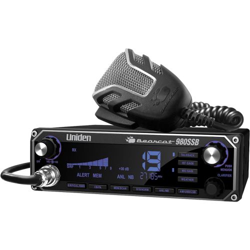  [아마존베스트]Uniden BEARCAT 980 40- Channel SSB CB Radio with Sideband NOAA WeatherBand,7- Color Digital Display PA/CB Switch and Noise Cancelling Mic, Wireless Mic Compatible