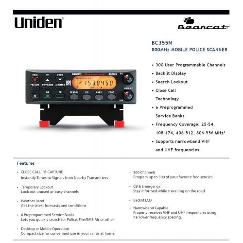  Uniden Police Scanner, Analog Type, 300 Channels