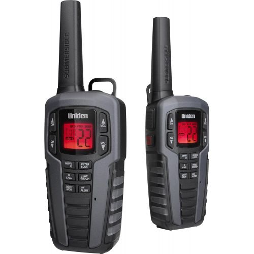  Uniden SX507-2CKHS Up to 37 Mile Range FRS Two-Way Radio Walkie Talkies WDual Charging Cradle, Waterproof, Floats, 22 Channels, 142 Privacy Codes, NOAA Weather Scan + Alert, Inclu