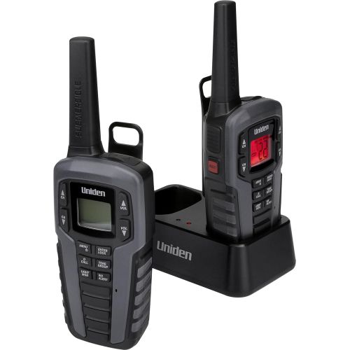  Uniden SX507-2CKHS Up to 37 Mile Range FRS Two-Way Radio Walkie Talkies WDual Charging Cradle, Waterproof, Floats, 22 Channels, 142 Privacy Codes, NOAA Weather Scan + Alert, Inclu