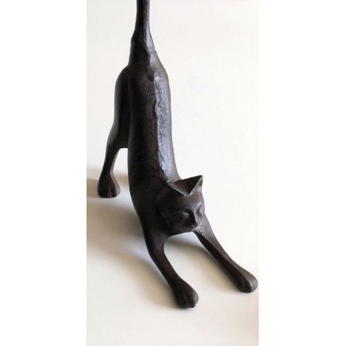  Unido Cast Iron Stretching Cat Yoga Paper Towel Toilet Roll Holder Free-Standing Organizer