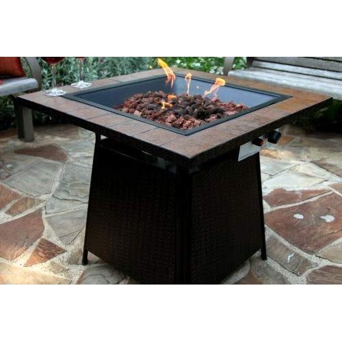  Uniflame Endless Summer, GAD1001B, LP Gas Outdoor Firebowl with Tile Mantel