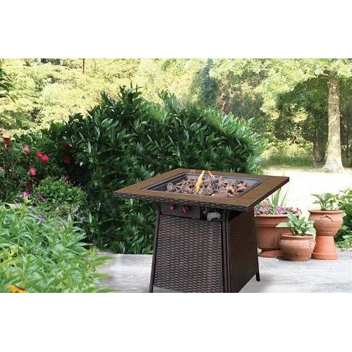  Uniflame Endless Summer, GAD1001B, LP Gas Outdoor Firebowl with Tile Mantel