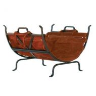 Uniflame UniFlame Decorative Firewood Rack with Removable Leather Log Carrier