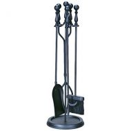 Uniflame Balister Fireplace Tool Set - Round Base Black - ES203-B