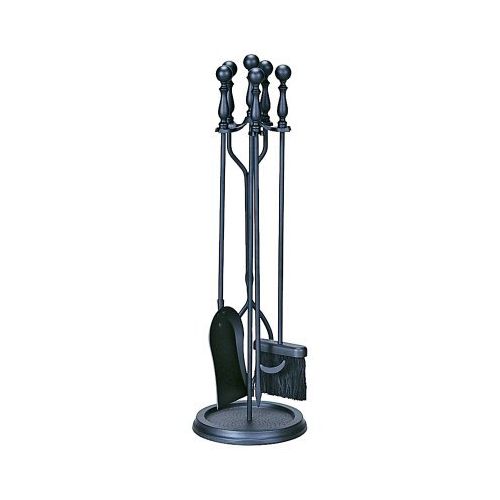  Uniflame Balister Fireplace Tool Set - Round Base Black - ES203-B