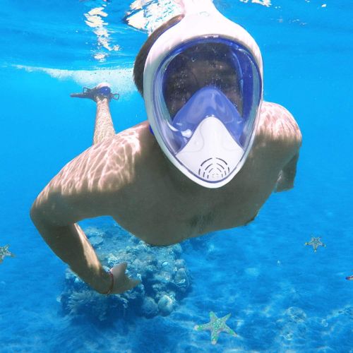  [아마존 핫딜]  [아마존핫딜]Unigear 180° Full Face Snorkel Mask -Panoramic View with Detachable for Camera Mount and Earplug,Anti-Fog Anti-Leak Snorkeling Design for Adults and Youth