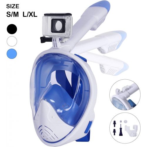  [아마존 핫딜]  [아마존핫딜]Unigear 180° Full Face Snorkel Mask -Panoramic View with Detachable for Camera Mount and Earplug,Anti-Fog Anti-Leak Snorkeling Design for Adults and Youth