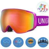 [아마존 핫딜] Unigear Skido X2 Ski Goggles, Toric Dual Lens Snowboard Snow Goggles for Kids, Men and Women - OTG & 100% UV Protection