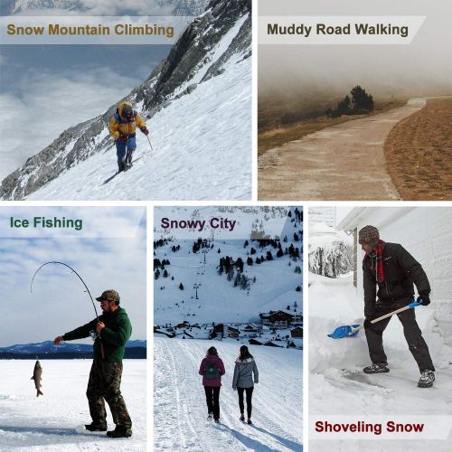  [아마존 핫딜] Unigear Ice Cleats, Snow Traction Cleats Crampons for Shoes and Boots with 19 Stainless Steel Spikes for Walking, Hiking, Fishing and Climbing