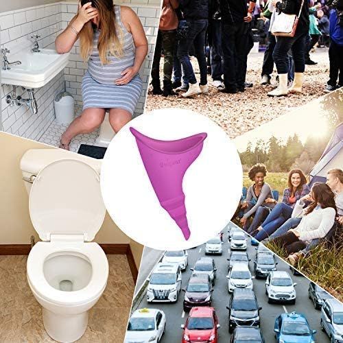  [아마존베스트]Unigear Female Urination Device, Portable Leakproof Urinal Funnel Lets Women Pee Standing Up for Travelling, Camping, Hiking, Outdoor Activities - Includes PVC Zippered Bag