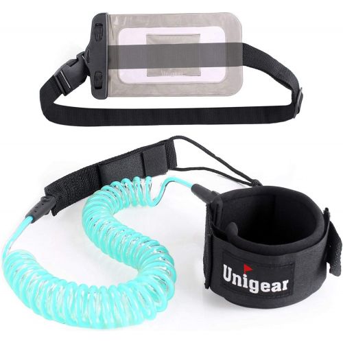  Visit the Unigear Store Unigear Premium SUP Leash 10 Coiled Stand Up Paddle Board Surfboard Leash Stay on Board with Waterproof Phone Case/Wallet