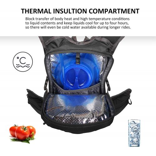  Unigear Hydration Packs Backpack with 2L TPU Water Bladder Reservoir, Thermal Insulation Pack Keeps Liquid Cool up to 4 Hours for Running, Hiking, Climbing, Cycling