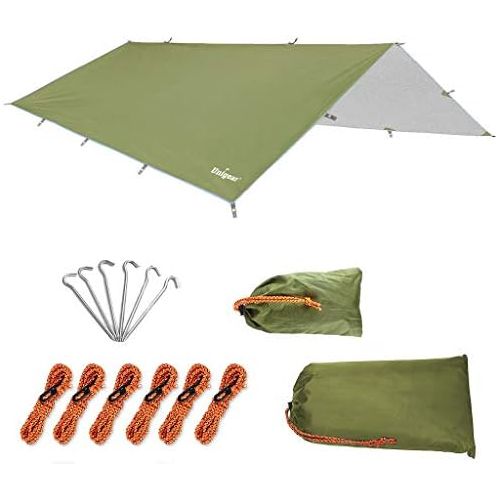  Unigear Hammock Rain Fly Waterproof Tent Tarp, UV Protection and PU 3000mm Waterproof, Lightweight for Camping, Backpacking and Outdoor Adventure