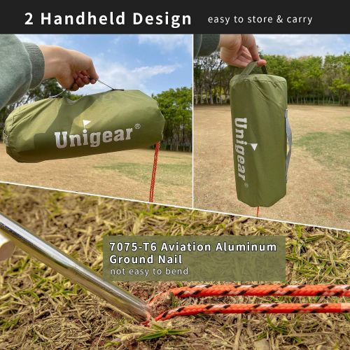  Unigear Hammock Rain Fly Camping Tarp, 15x14FT/12x10FT Multifunctional Waterproof Tent Tarp, Lightweight and Compact for Backpacking, Hiking, Traveling
