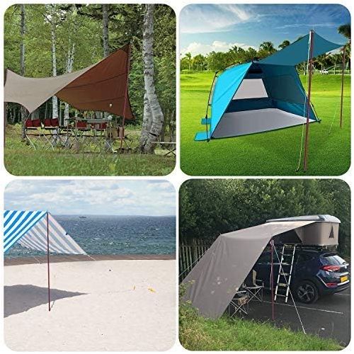  Unigear Telescopic Tent Pole Set of 2 Aluminium Pole for Tarp, Tent, Awning, Camping, Adjustable from 40 cm - 240 cm