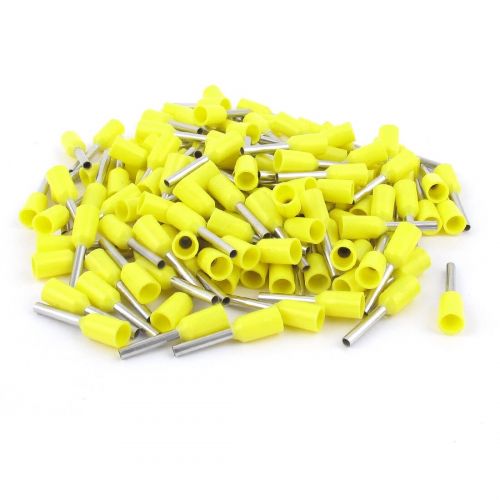  Unique Bargains 100 Pcs Wire Crimp Connector Terminal Pre Insulated Ferrule Yellow E7508 20AWG