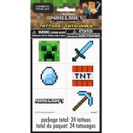 Multicolor Minecraft Tattoos (24 Count) - Perfect for Kids' Parties, Themed Events, and Gaming Celebrations