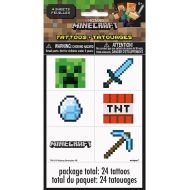 Multicolor Minecraft Tattoos (24 Count) - Perfect for Kids' Parties, Themed Events, and Gaming Celebrations