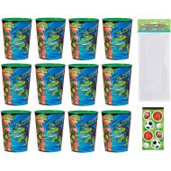 Unique TMNT Teenage Mutant Ninja Turtles Birthday Party Supplies Favor Bundle includes 12 Plastic Reusable Favor Cups and 30 Clear Cello Bags